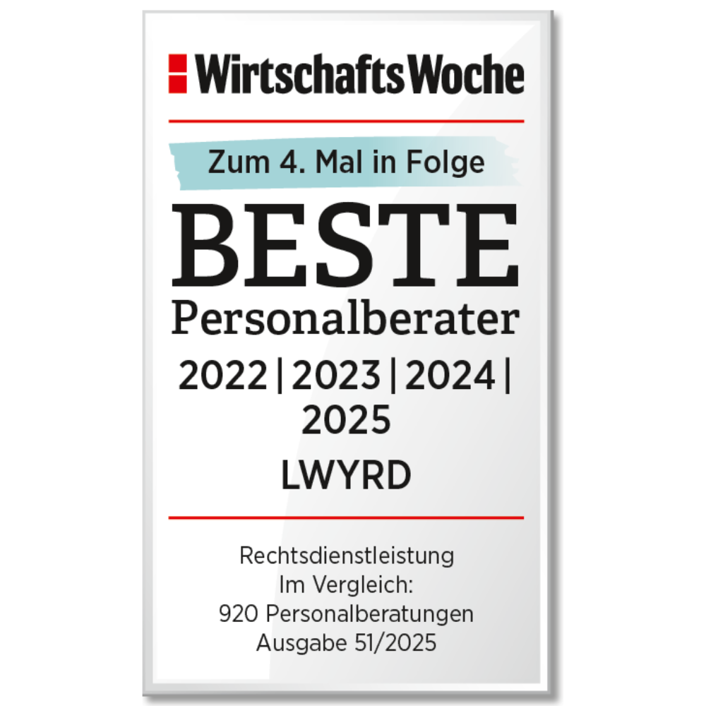 Wirtschaftswoche Beste Personalberater LWYRD Legal Recruitment GmbH